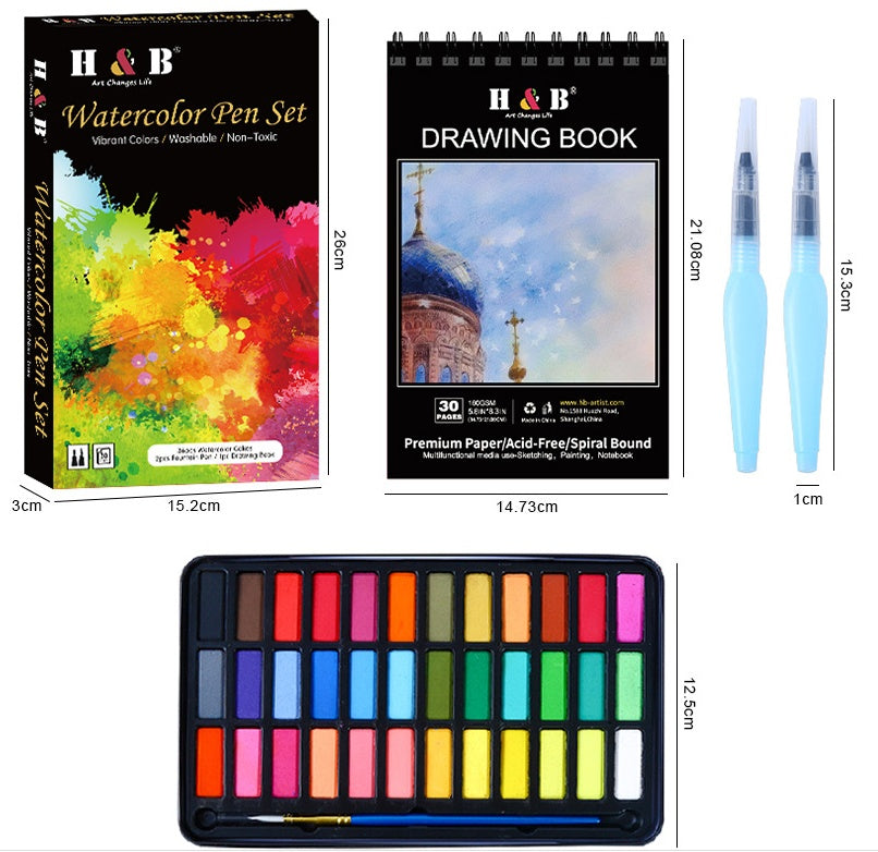 40 Piece Watercolor Painting Set