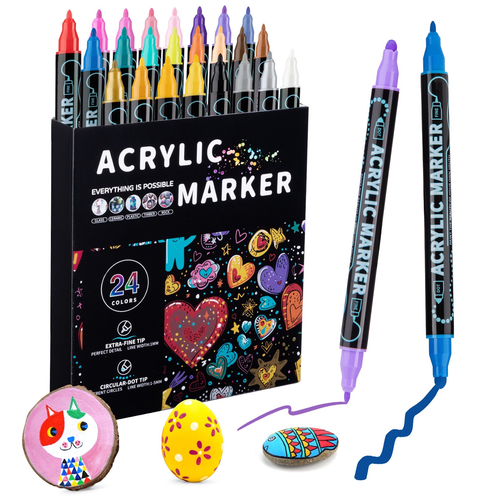 Dual-Tip Acrylic Markers --