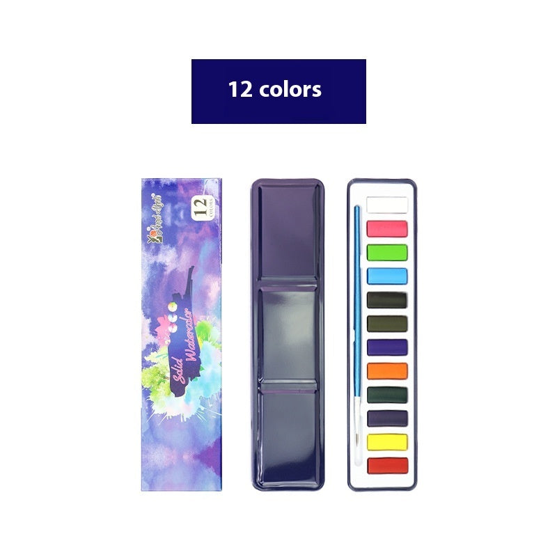 Solid Watercolor Paint Set for Students