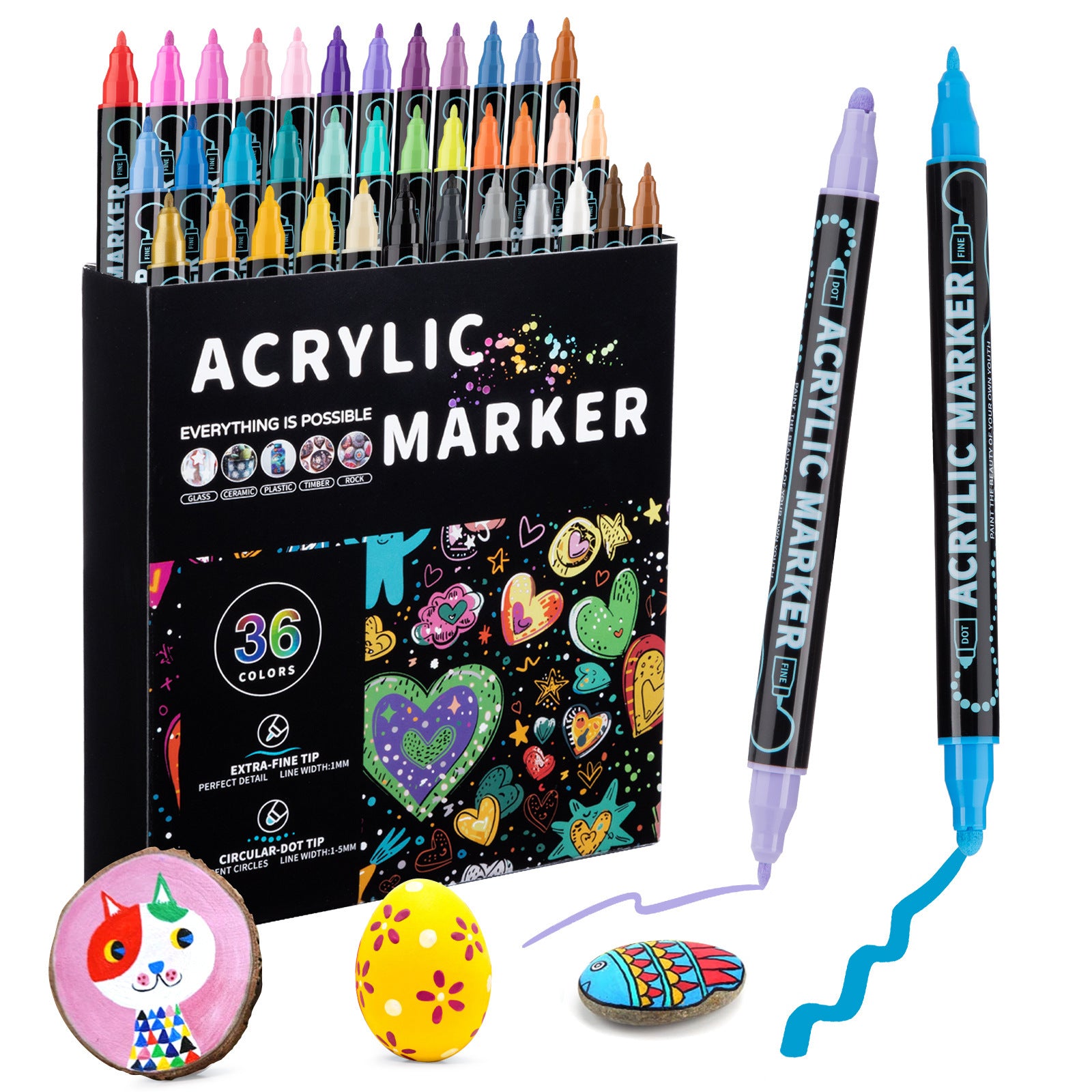 Dual-Tip Acrylic Markers --