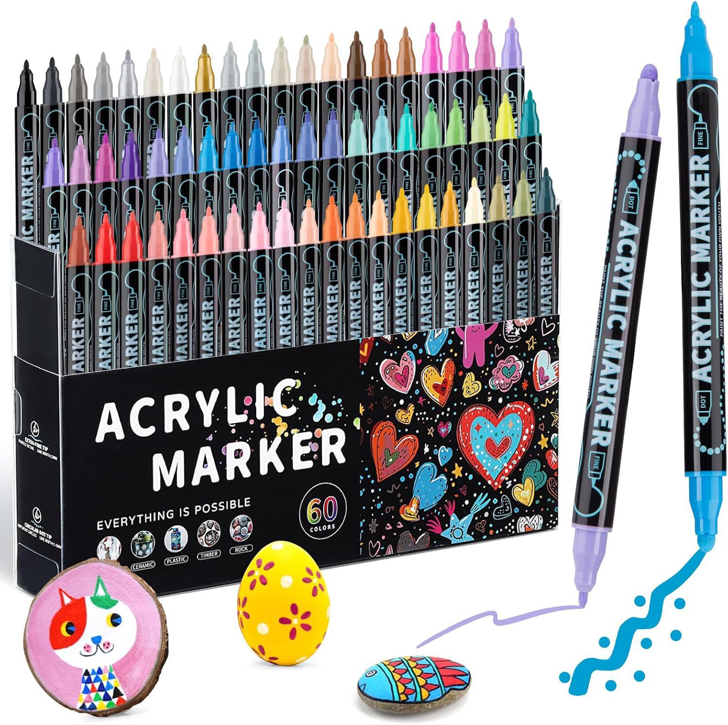 Dual-Tip Acrylic Markers --