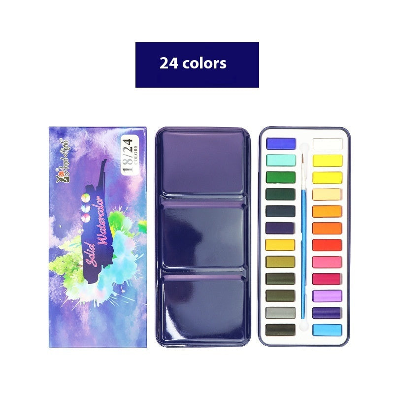 Solid Watercolor Paint Set for Students