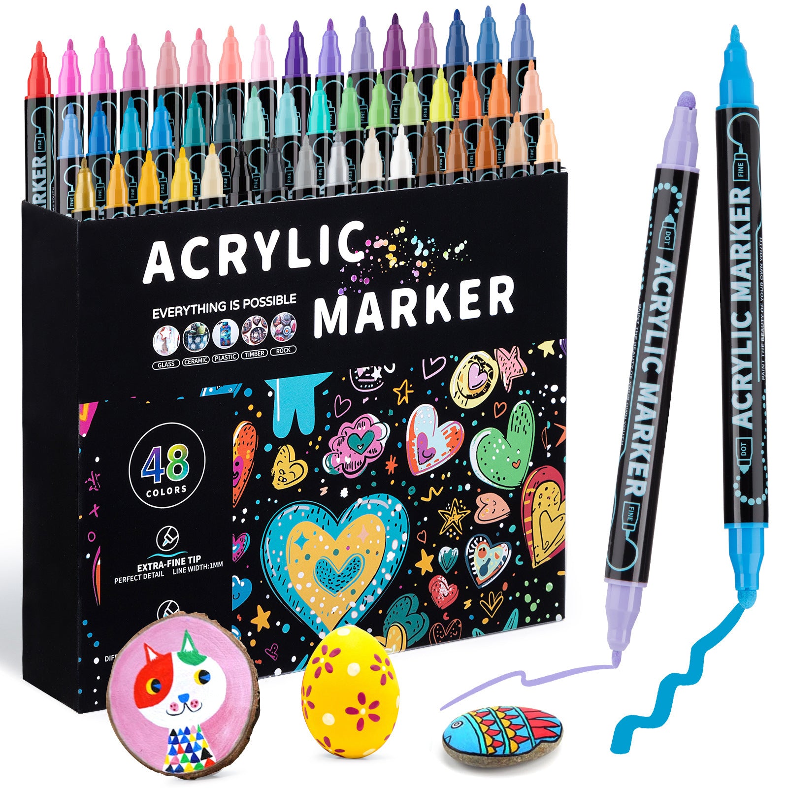 Dual-Tip Acrylic Markers --