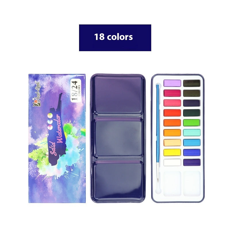 Solid Watercolor Paint Set for Students